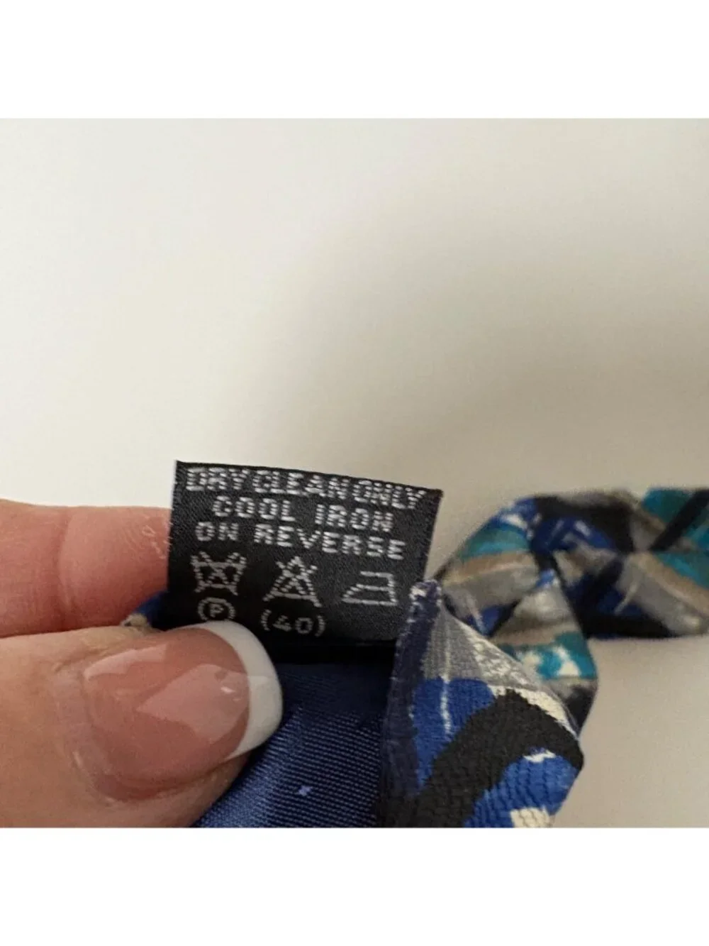 Stefano Milano Silk Tie Blue Teal Abstract Mens Necktie Handmade Italy Office